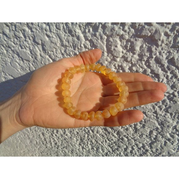Raw Baltic Amber Anklet Bracelet, 100% Natural Organic Amber Beads, Unisex - Picture 1 of 2